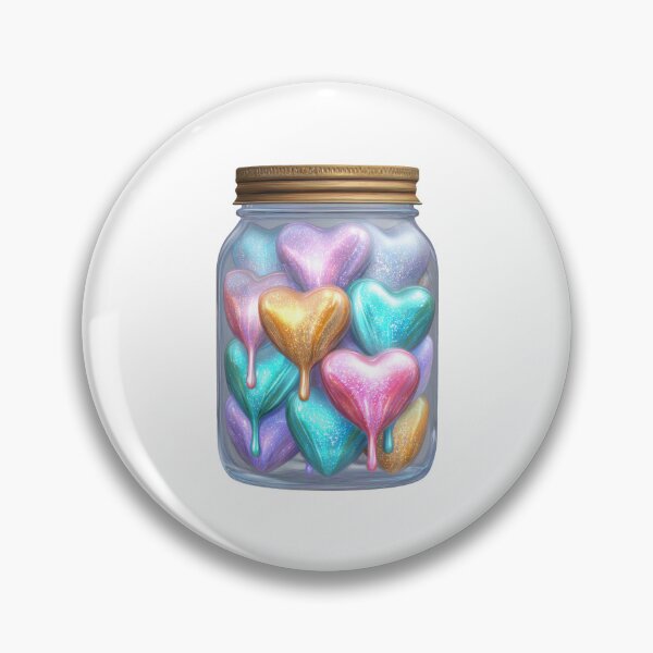 Item preview, Iridescent hearts in glass jar fantasy art designed and sold by olenapetol.