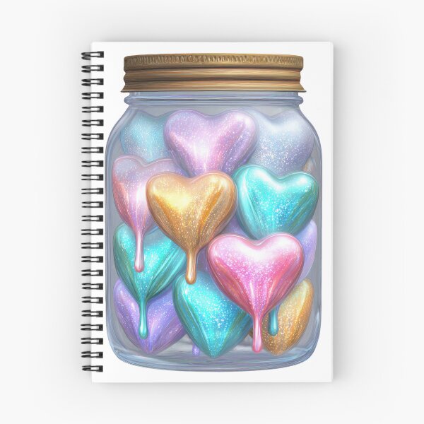 Item preview, Iridescent hearts in glass jar fantasy art designed and sold by olenapetol.