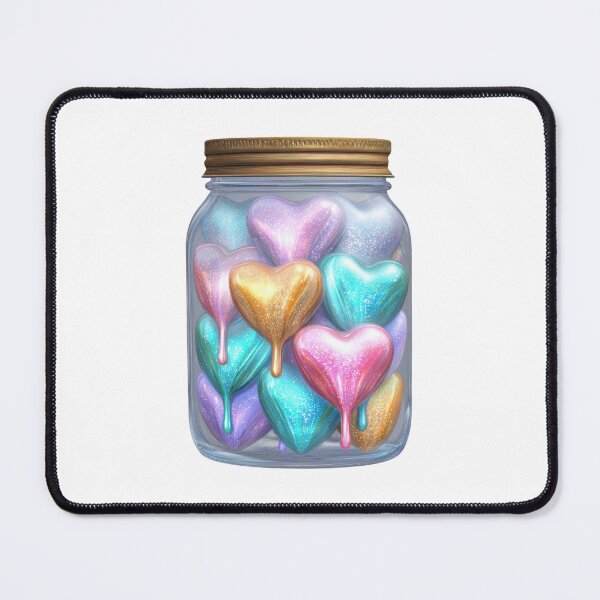 Item preview, Iridescent hearts in glass jar fantasy art designed and sold by olenapetol.