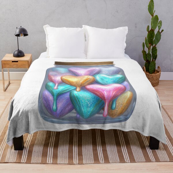 Item preview, Iridescent hearts in glass jar fantasy art designed and sold by olenapetol.