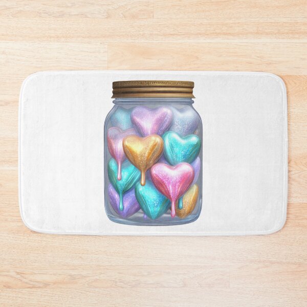 Item preview, Iridescent hearts in glass jar fantasy art designed and sold by olenapetol.