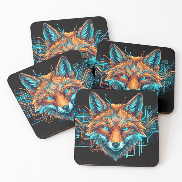 Item preview, Cyberpunk Fox - Geometric Neon Animal Design designed and sold by Neon Nature Studio.