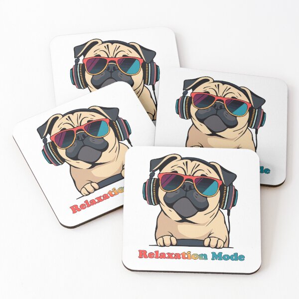 Item preview, Funny Pug Dog Relaxation Mode Music Lover designed and sold by Pixel&Palette Studio.