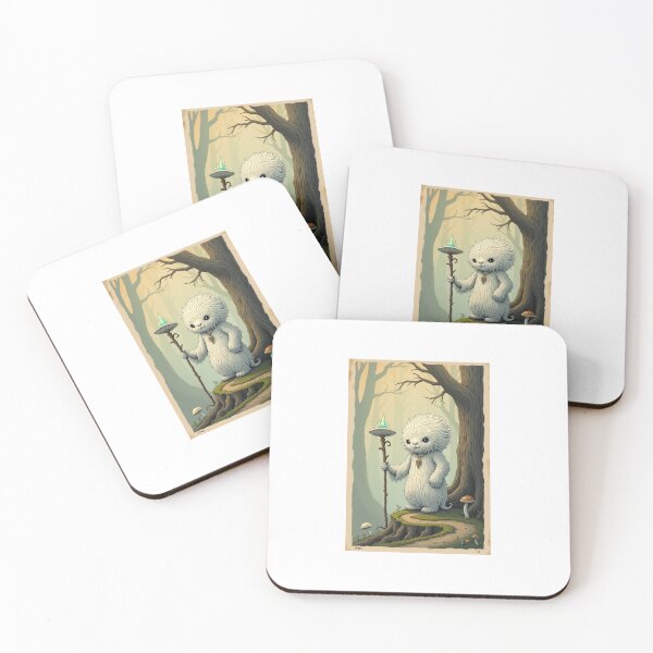 Item preview, Lion's Mane Guardian Forest Print / Mycelium Watcher Art designed and sold by PictorialWhimsy.