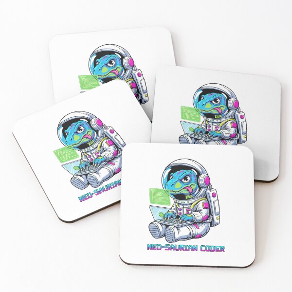 Item preview, Velociraptor, hacker, astronaut, funny dinosaur in space designed and sold by Chaoscience.