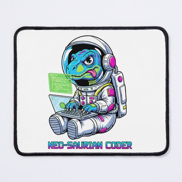 Item preview, Velociraptor, hacker, astronaut, funny dinosaur in space designed and sold by Chaoscience.
