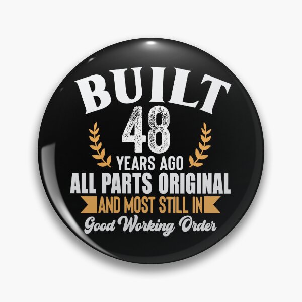 Item preview, Built 48 Years Ago – All Parts Original Retro Birthday Shirt designed and sold by popcorntot.