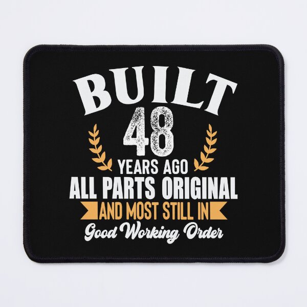 Item preview, Built 48 Years Ago – All Parts Original Retro Birthday Shirt designed and sold by popcorntot.