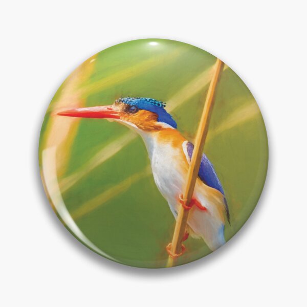 Item preview, Watchful Malachite Kingfisher designed and sold by Kay Brewer.