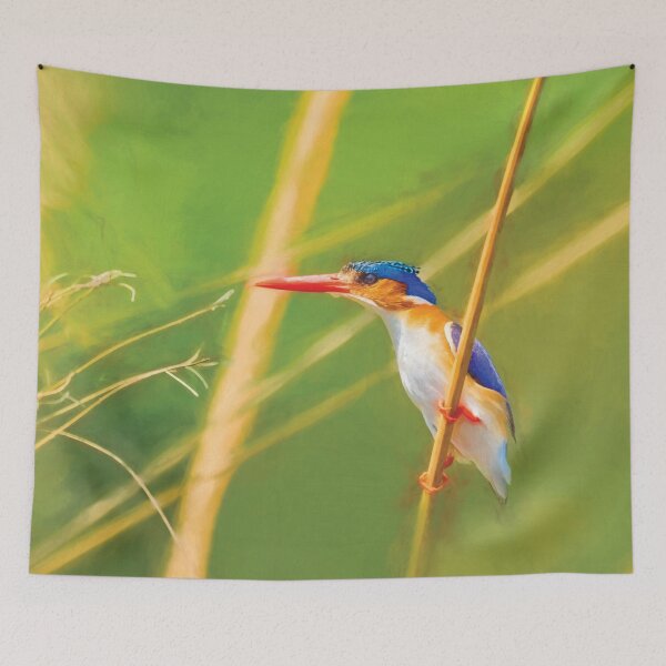 Item preview, Watchful Malachite Kingfisher designed and sold by Kay Brewer.