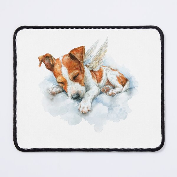 Item preview, Sleeping puppy angel watercolor illustration designed and sold by olenapetol.