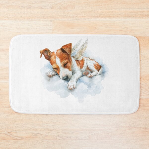Item preview, Sleeping puppy angel watercolor illustration designed and sold by olenapetol.