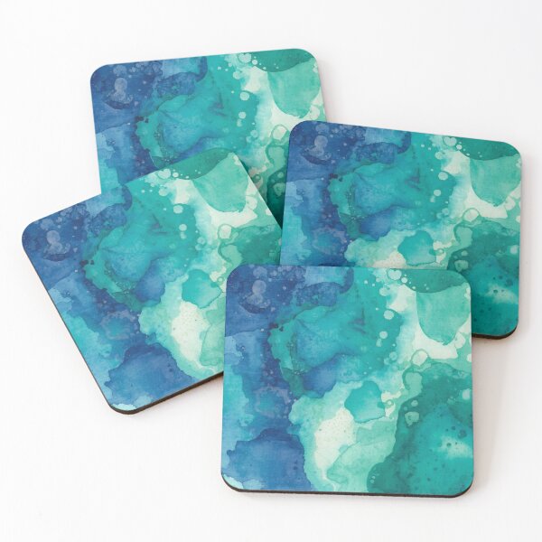 Item preview, Ocean Teal Watercolor Abstract designed and sold by Harmonic_Layers.