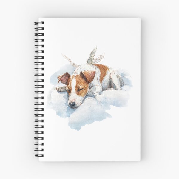 Item preview, Cute angel puppy sleeping watercolor art designed and sold by olenapetol.