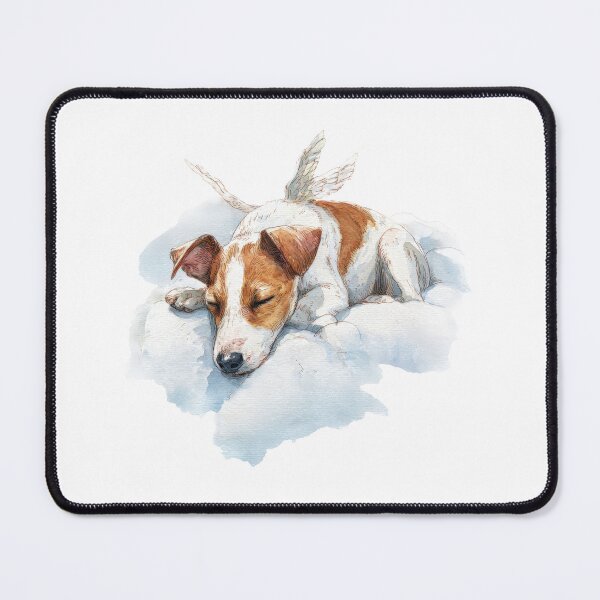 Item preview, Cute angel puppy sleeping watercolor art designed and sold by olenapetol.