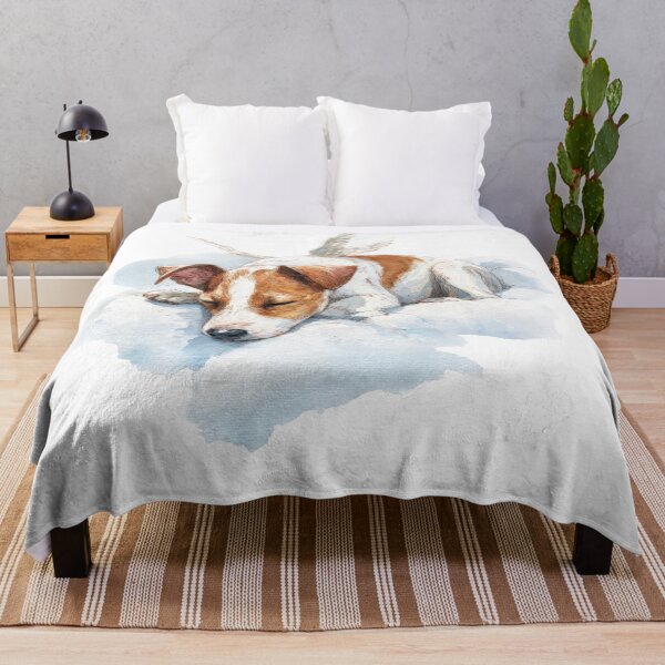 Item preview, Cute angel puppy sleeping watercolor art designed and sold by olenapetol.