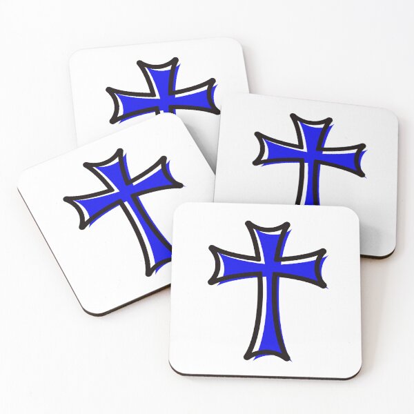 Item preview, Retro Blue Templar Cross designed and sold by Normbot2000.