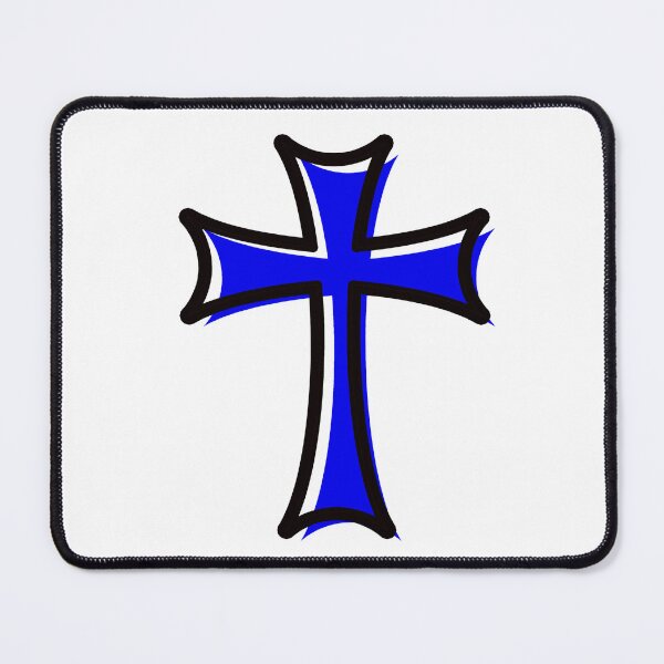 Item preview, Retro Blue Templar Cross designed and sold by Normbot2000.