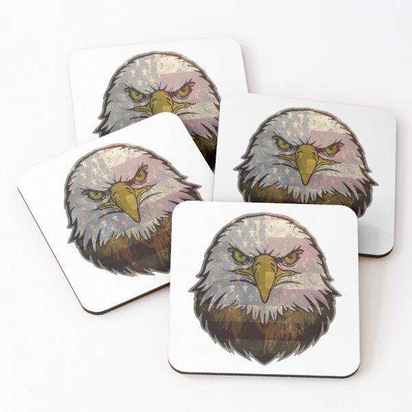 Item preview, Eagle Head with Vintage American Flag designed and sold by m2inspiration.