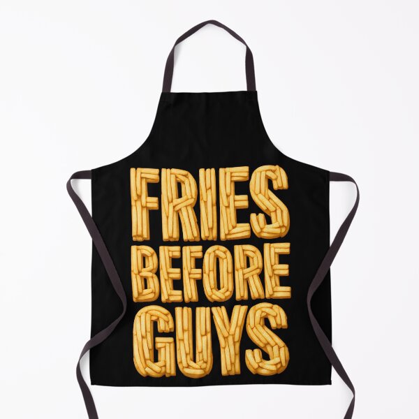 Aperçu de l'œuvre Frites avant les gars : une typographie alimentaire réaliste créée et vendue par TeeTimeTreasure.