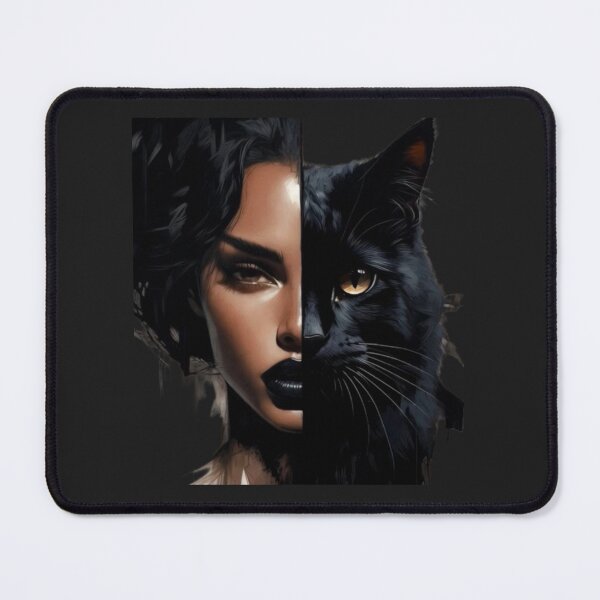 Item preview, Shadow Self – Intuitive Woman and Black Cat Duality Art designed and sold by NUVYStudio.