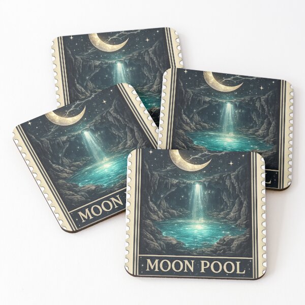 Item preview, Moon Pool Stamp Sticker  designed and sold by ouatisworld.