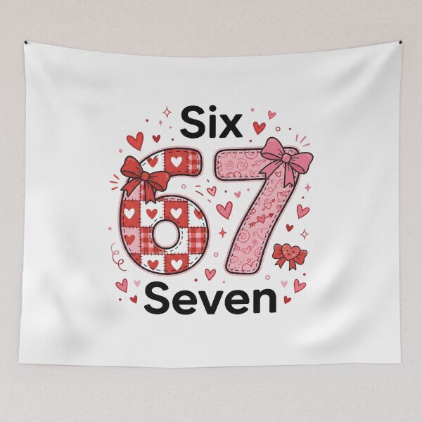Item preview, Funny 6 7 Meme Valentine Shirt, Six Seven Joke, Cute Math Pun Love Gift, Valentine Graphic Tee designed and sold by saloui.