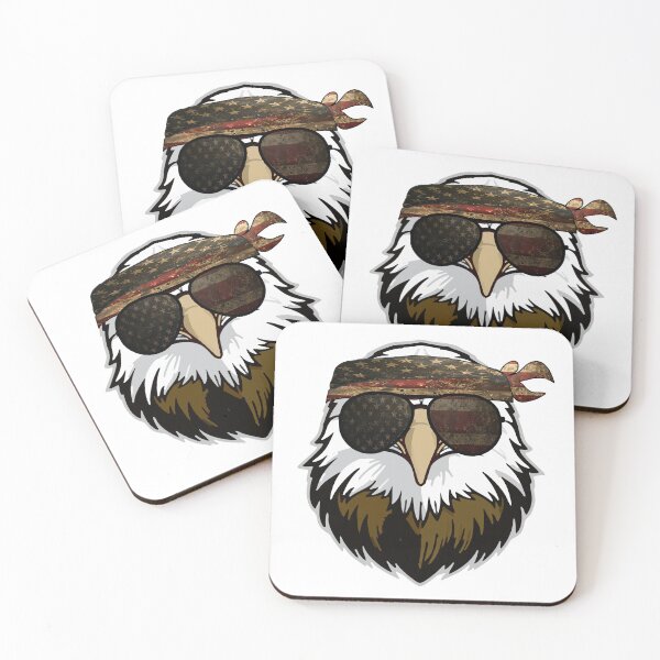 Item preview, Patriotic Eagle with Vintage Bandana and Sunglasses designed and sold by m2inspiration.