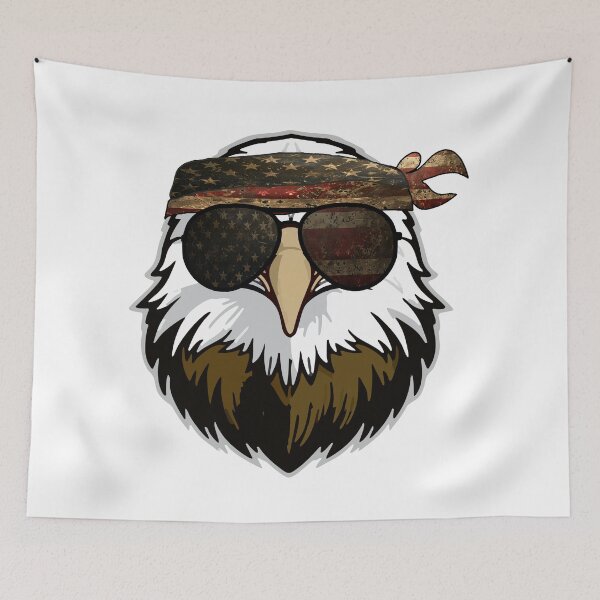 Item preview, Patriotic Eagle with Vintage Bandana and Sunglasses designed and sold by m2inspiration.