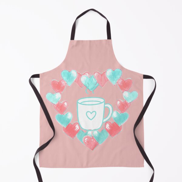Item preview, Coffee Valentine, Hand-drawn Pink and Blue Hearts Wreath with Simple Coffee Mug and Heart designed and sold by Uplifting Vib'n Design and Decor .