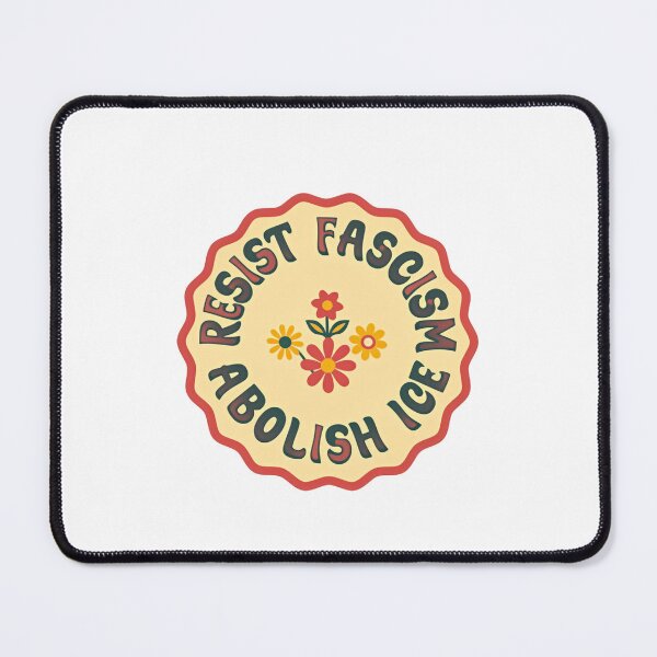 Item preview, Resist Fascism Abolish ICE Floral Badge Statement designed and sold by SkeletonsDanger.