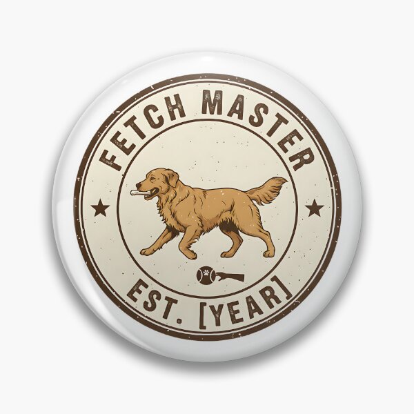Item preview, Vintage Retro Fetch Master Dog Badge designed and sold by Silent Watch Threads..