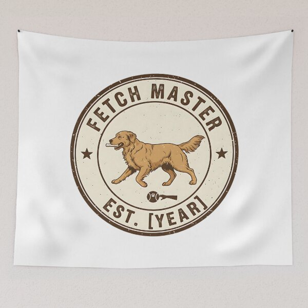 Item preview, Vintage Retro Fetch Master Dog Badge designed and sold by Silent Watch Threads..