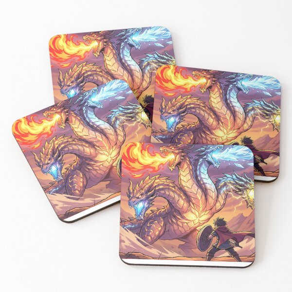 Item preview, Anime Hydra Boss Battle - Elemental Multi-Headed Monster designed and sold by TheRichGallery.