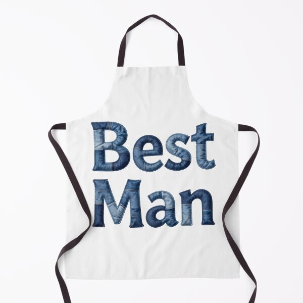 Item preview, BEST MAN - IN DENIM FAUX LETTERING designed and sold by AlexOBrienArt.