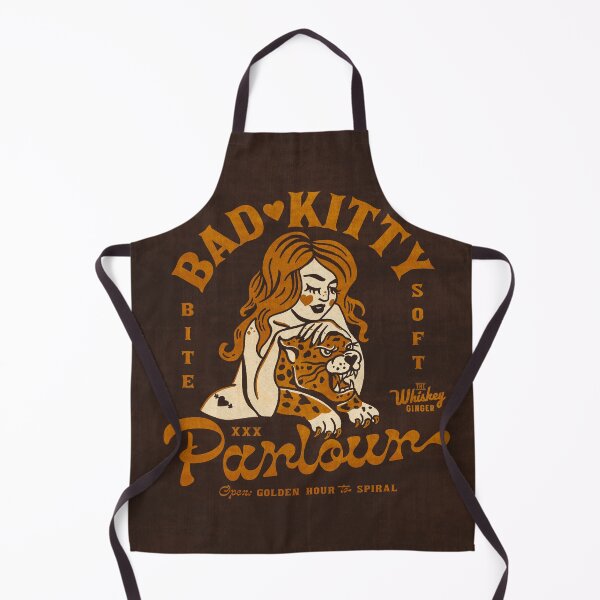 Item preview, Bad Kitty Parlour. Dive Bar Pin Up Girl & Tiger Art Print designed and sold by The Whiskey Ginger Design Shop.