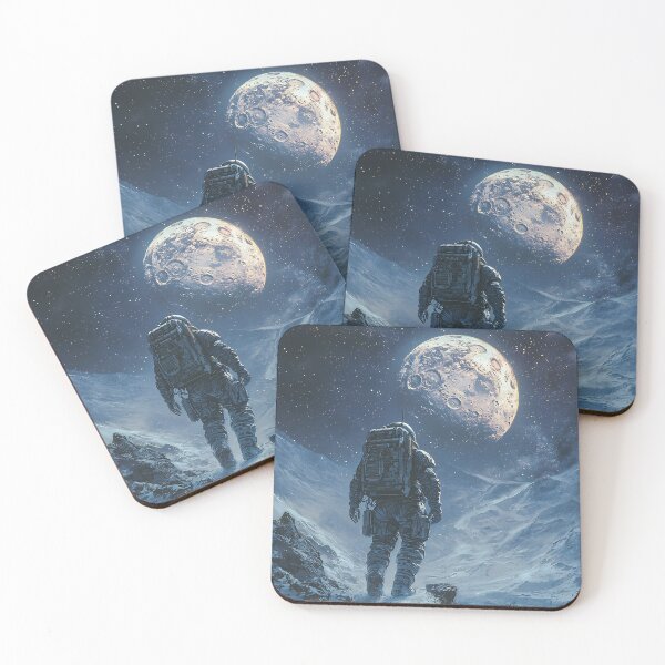 Item preview, Lunar Frontiersman | Epic Astronaut Moonscape Digital Illustration designed and sold by MetroEnvision.