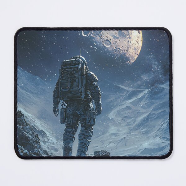 Item preview, Lunar Frontiersman | Epic Astronaut Moonscape Digital Illustration designed and sold by MetroEnvision.