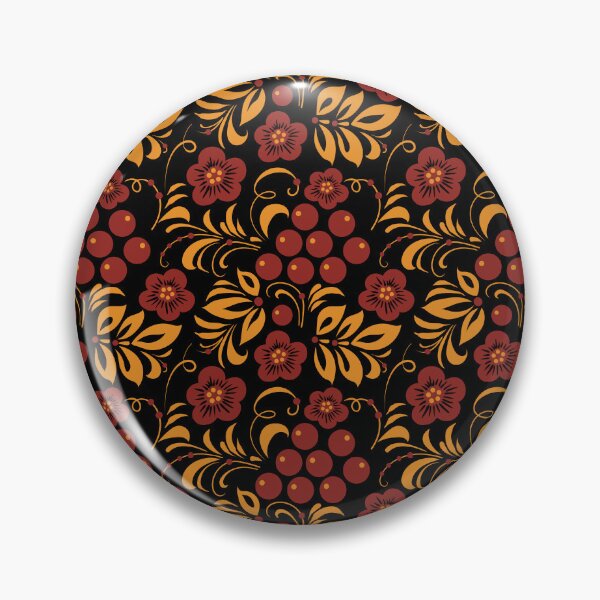 Item preview, Slavic Folk Floral Pattern in Khokhloma Style designed and sold by Deepness2023.