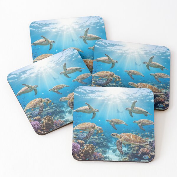 Item preview, Sea Turtles Above Coral Reef designed and sold by JuViRo.