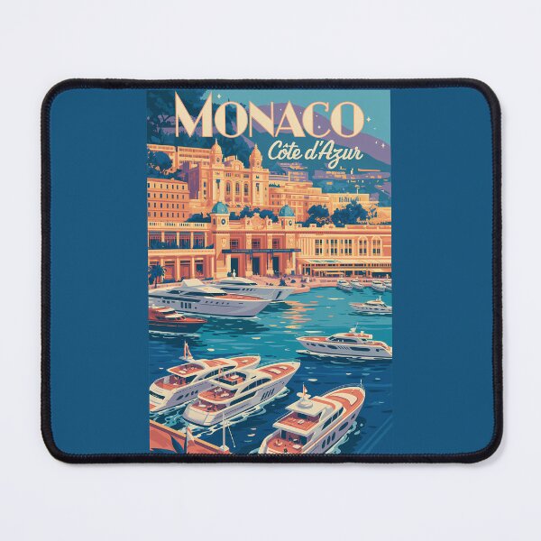 Item preview, Monaco Cote D Azur Illustration Travel Art Vintage designed and sold by KrisSidDesigns.