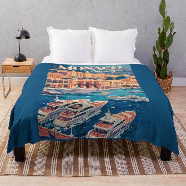 Item preview, Monaco Cote D Azur Illustration Travel Art Vintage designed and sold by KrisSidDesigns.