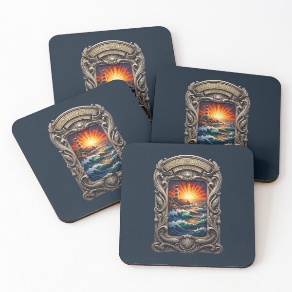 Item preview, Biarritz France Coastal Mosaic – Art Nouveau Lighthouse & Atlantic Waves designed and sold by FrancophileFun.