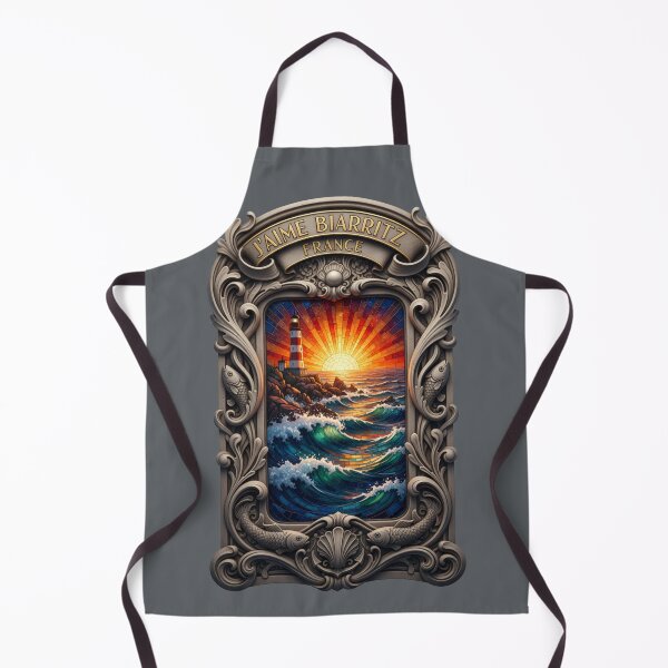 Item preview, Biarritz France Coastal Mosaic – Art Nouveau Lighthouse & Atlantic Waves designed and sold by FrancophileFun.