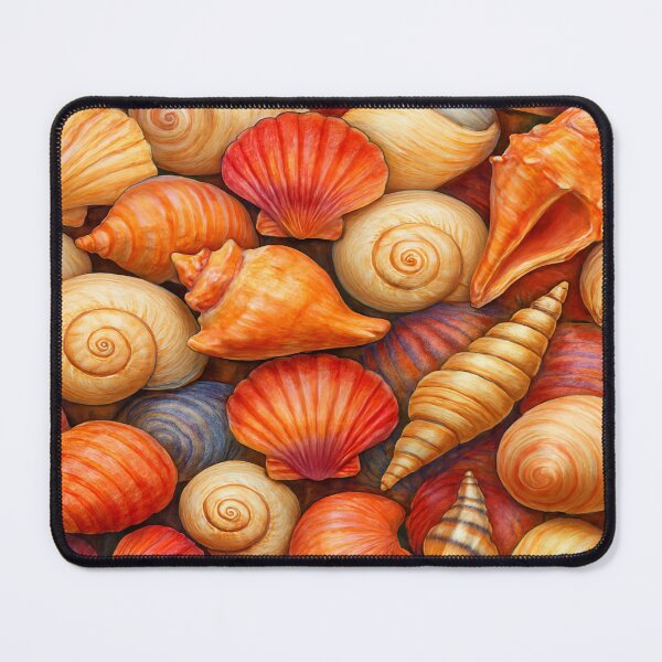 Item preview, Vibrant Overlapping Seashells Pattern – Coastal Nature Design designed and sold by nigejohn.