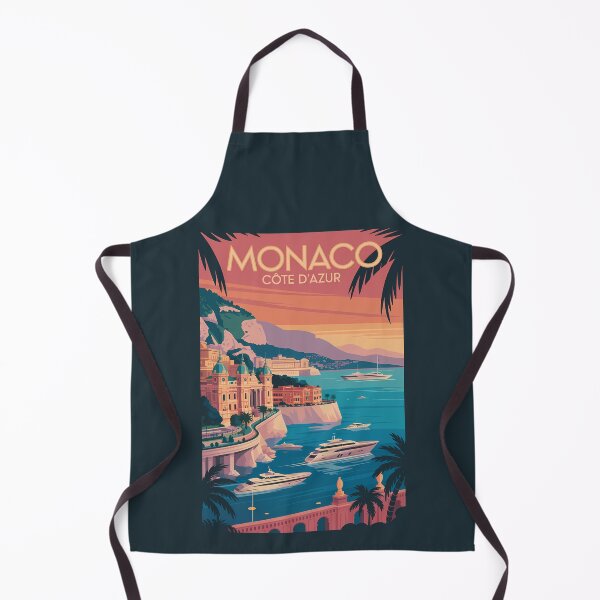 Item preview, Monaco Mediterranean Coast Illustration Travel Art Vintage designed and sold by KrisSidDesigns.