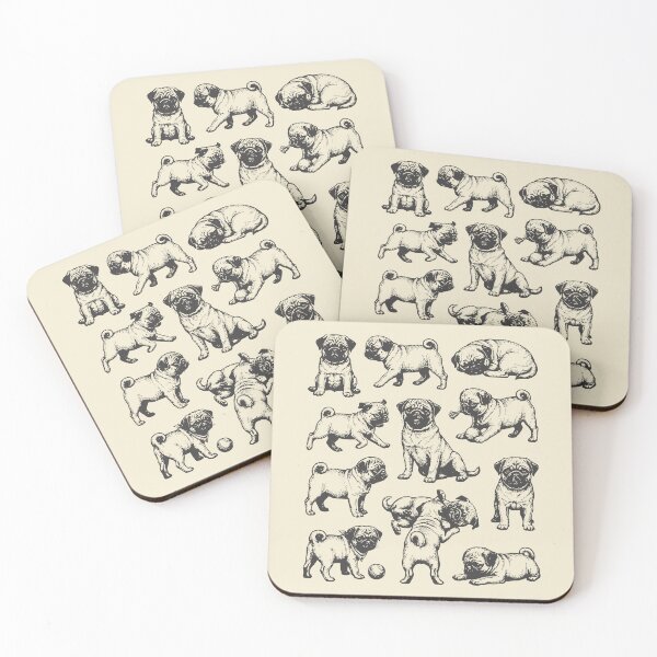 Item preview, Pug Puppies Set Vintage Playful Dog Mom  designed and sold by Y-Vibes.