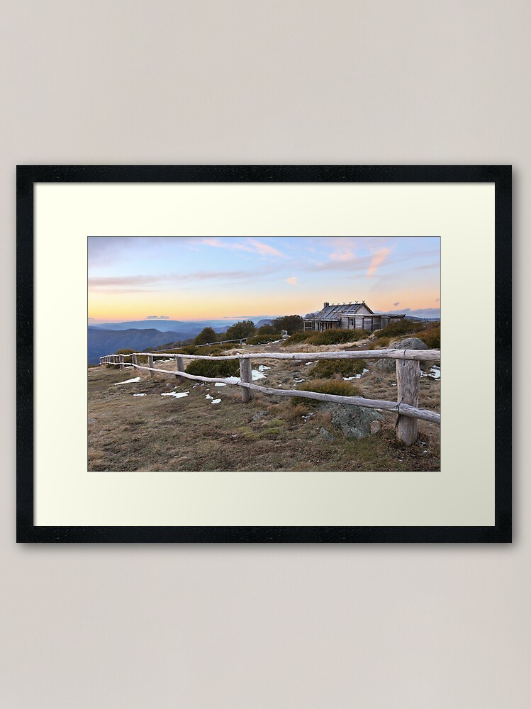 Framed Art Print, Craig's Hut, Mt Stirling, Australia designed and sold by Michael Boniwell