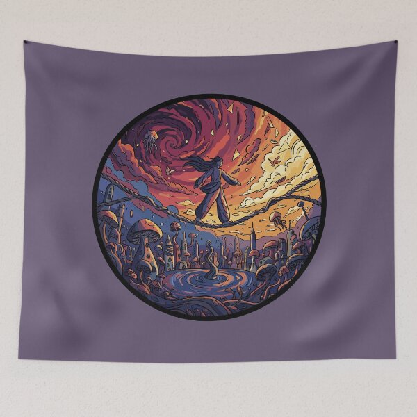Item preview, Tightrope Walker | Surreal Balance Art Illustration designed and sold by MartynaKanik.