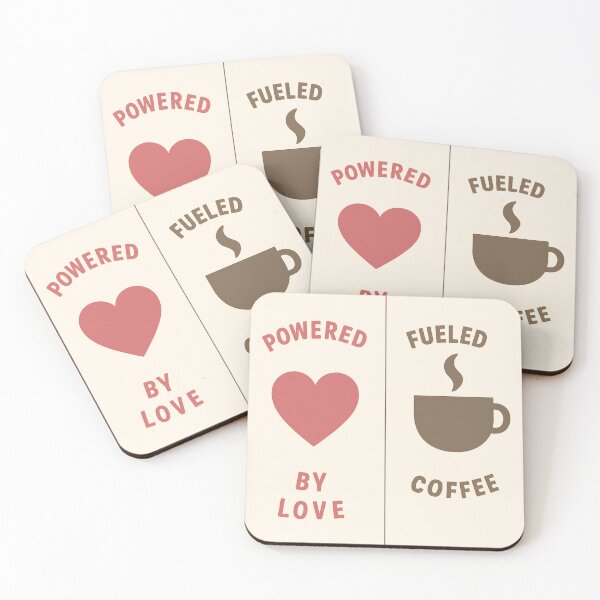 Item preview, Powered by Love Fueled by Coffee Funny Mom Saying designed and sold by PunchDrop.